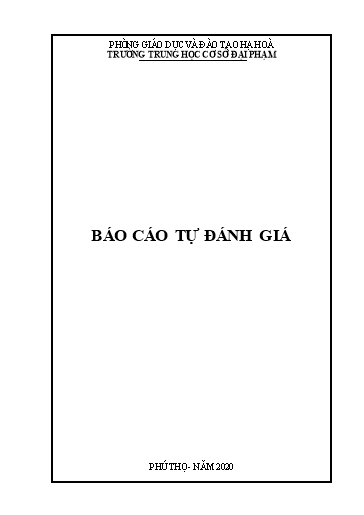 Báo cáo tự đánh giá - Năm học 2019-2020 - Trường THCS Đại Phạm