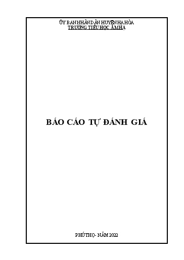 Báo cáo tự đánh giá năm học 2022-2023 - Trường Tiểu học Ấm Hạ