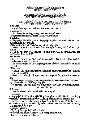 Đề cương ôn tập Lịch sử 9 - Trường THCS Yên Kỳ